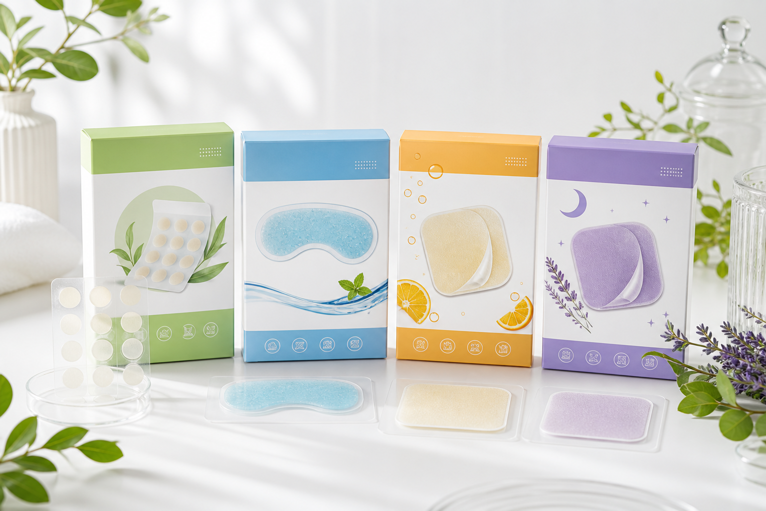 BaisiteCare acne cooling vitamin and sleep patch product lineup